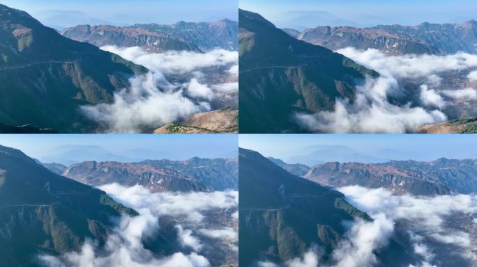 4K航拍 云南大山包山间云海美景