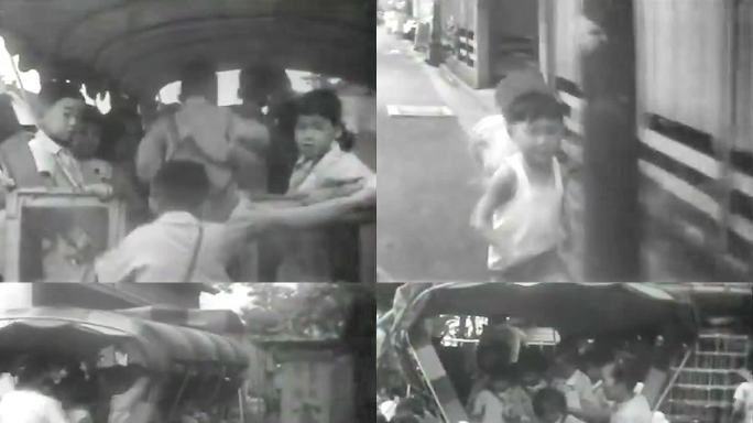 1954年日本 幼儿园 马车 接送孩子