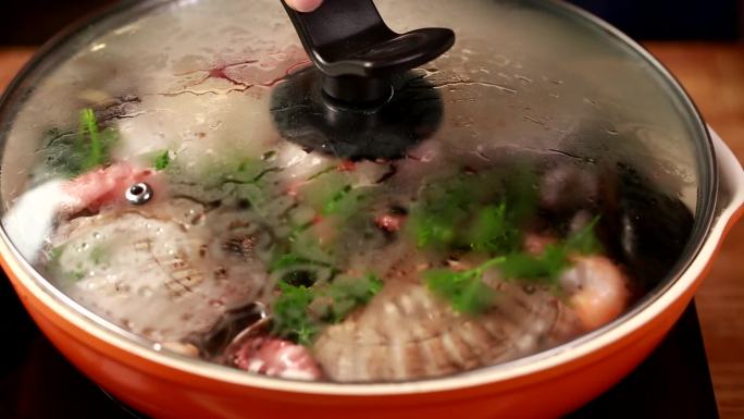 镜头合集红烩海鲜焖煮海鲜西餐主厨制作1