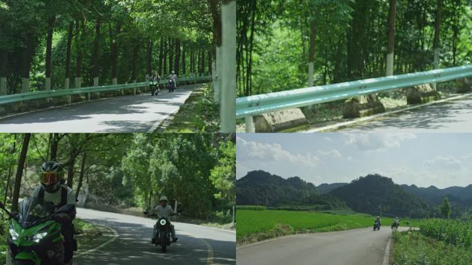 森林里骑摩托
