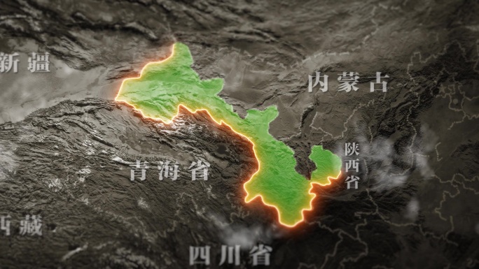 甘肃省地形地图AE模板