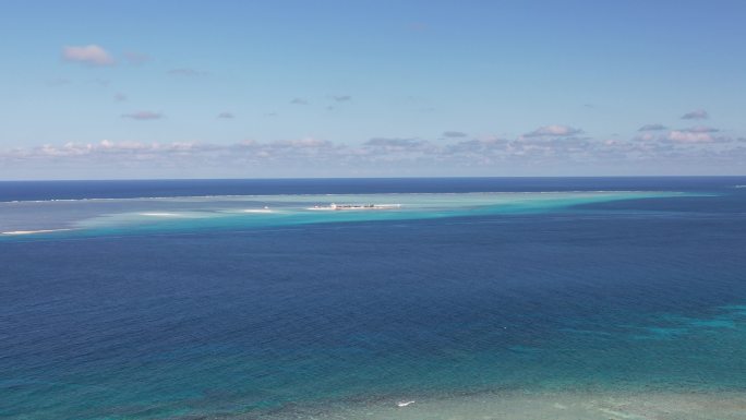 海南三亚海滩西沙群岛航拍4K海景白沙滩