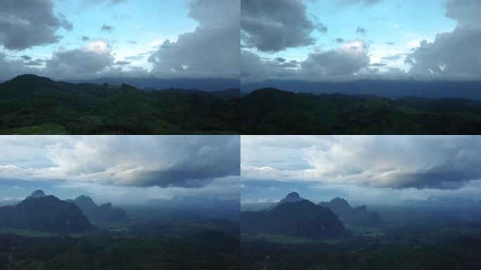 广西风光绵延青山云海航拍生态美丽中国