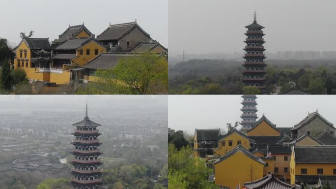 航拍扬州大明寺 栖灵塔