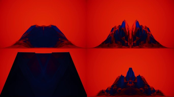 【4K时尚背景】黑红山体几何VJ快闪视觉