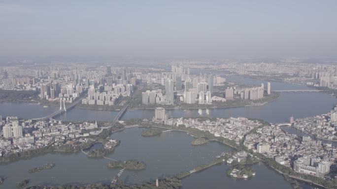 惠州城市城区高空俯瞰航拍