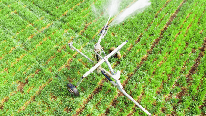 4K航拍 农场 农田喷灌 灌溉 浇地