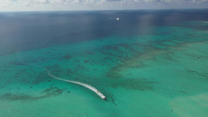 海南三亚海滩西沙群岛航拍4K海景白沙滩