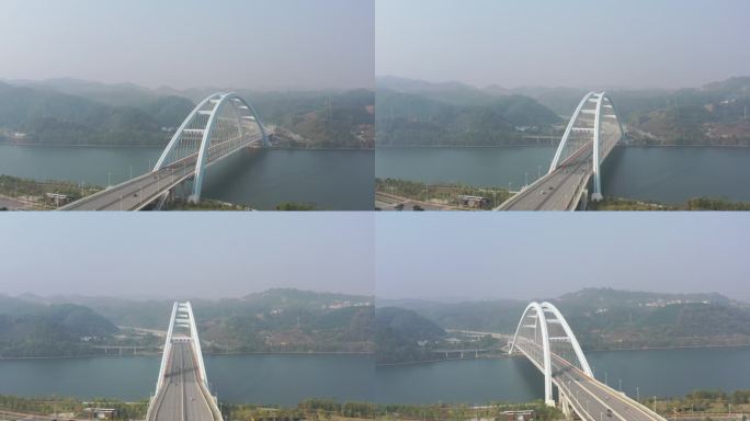 航拍柳江上的大桥