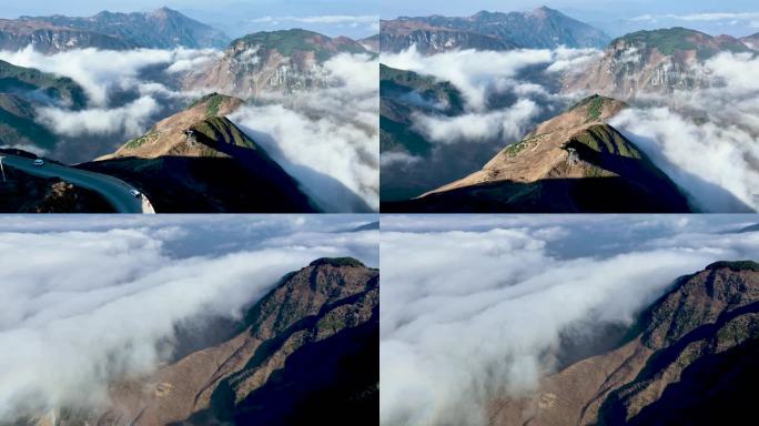 4K航拍 云南大山包山间云海