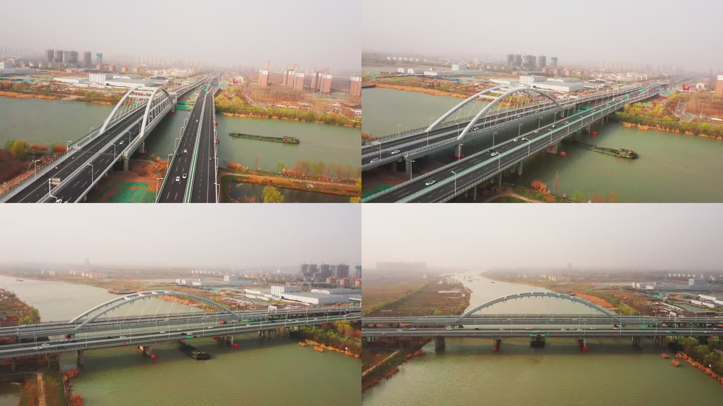 北京路运河大桥航拍宿迁三号桥4K