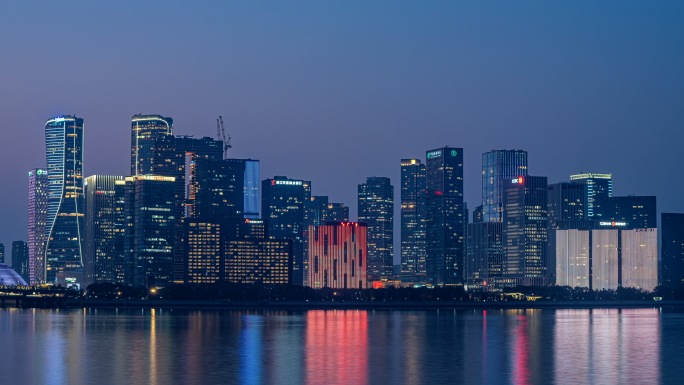 浙江杭州钱江新城城市夜景