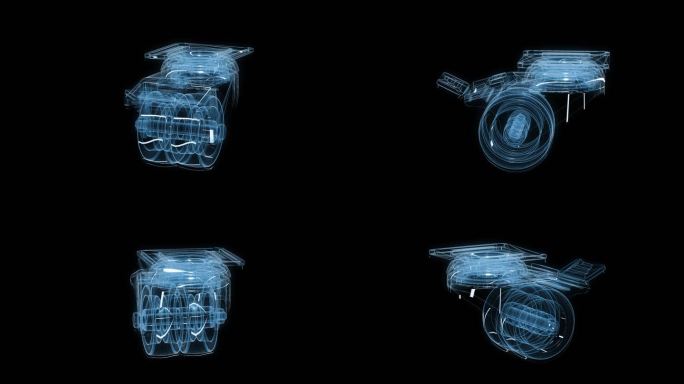 万向轮透视全息通道素材