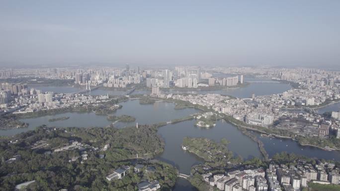 惠州城市城区高空俯瞰航拍