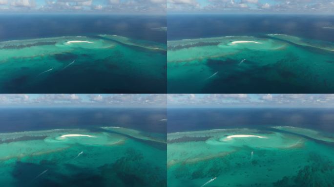海南三亚海滩西沙群岛航拍4K海景白沙滩