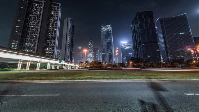 深圳前海的交通夜景