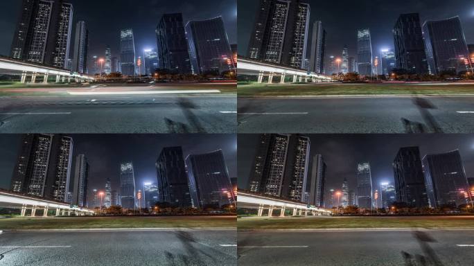 深圳前海的交通夜景