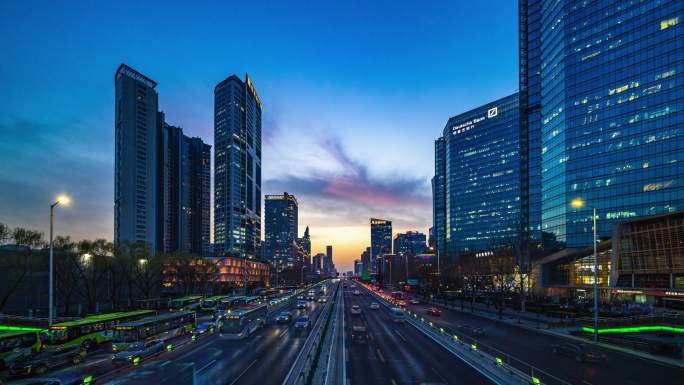 北京CBD大望路商圈夜景