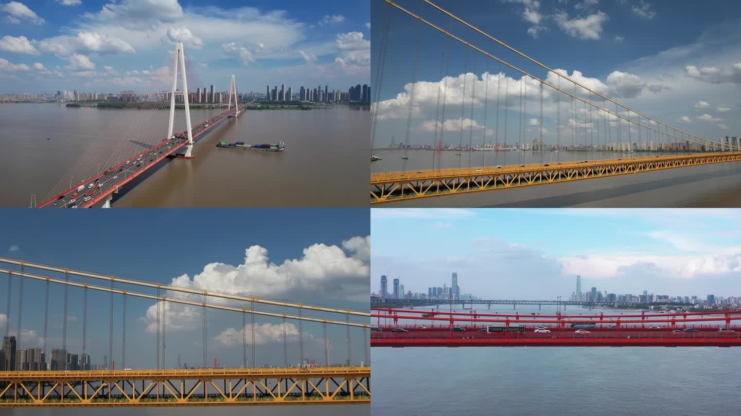 武汉 长江   大桥  延时   航拍