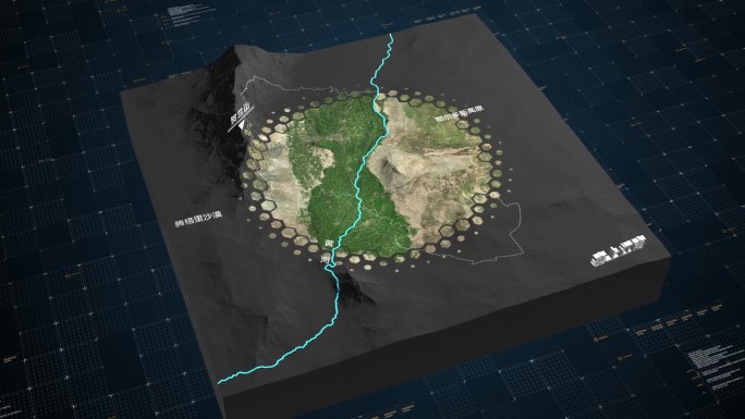 三维地图看银川地形地貌-原创AE工程