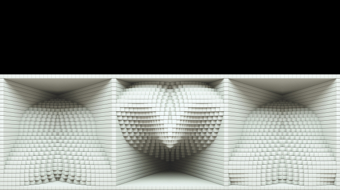 【裸眼3D】白色盒子方格空间矩阵起伏炫酷