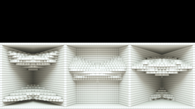 【裸眼3D】白色方形盒子方格空间矩阵艺术