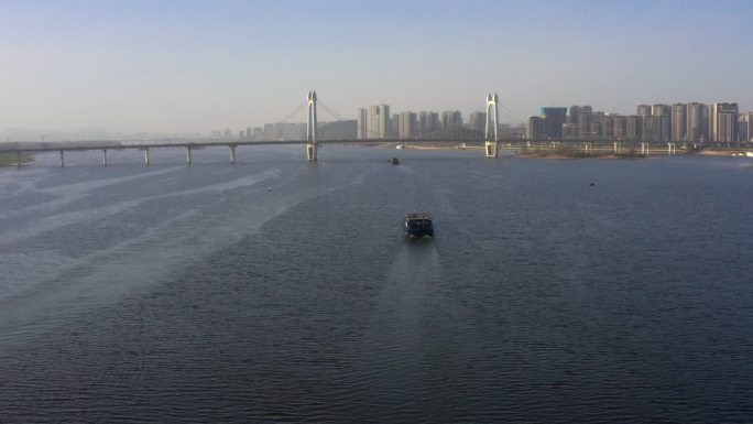 长沙三汊叽大桥大美晴天航拍