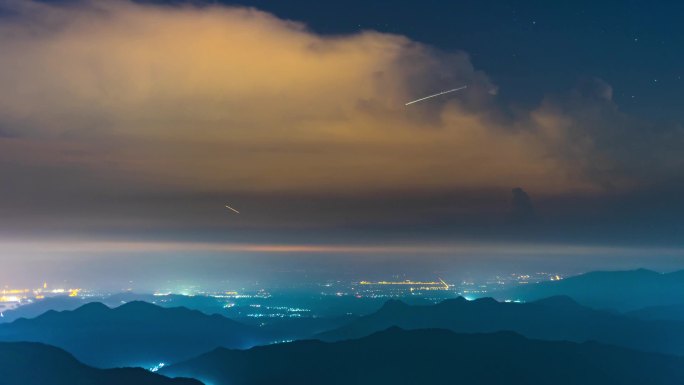 北京夏季打雷闪电狂风暴雨日落夕阳晚霞