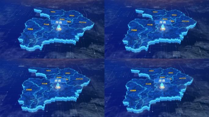 十堰市房县蓝色三维科技区位地图