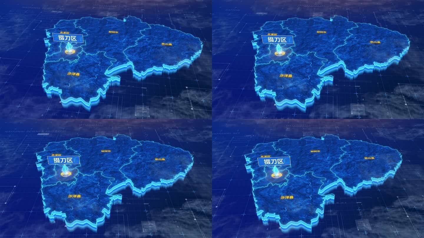荆门市掇刀区蓝色三维科技区位地图