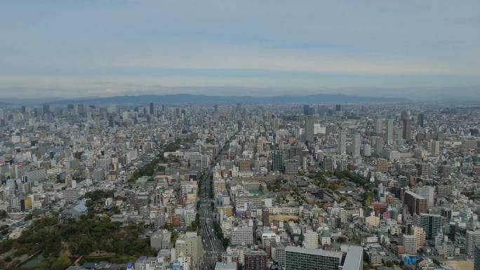 日本大阪城市延时4k