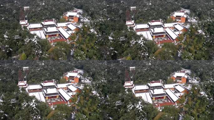 杭州临安玲珑山卧龙寺雪景