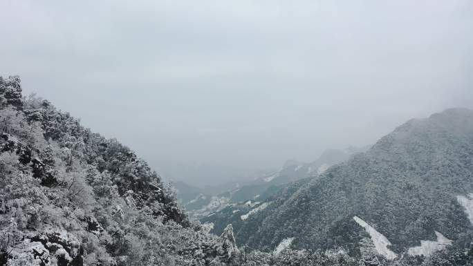 杭州临安禾牵线大明山雪景