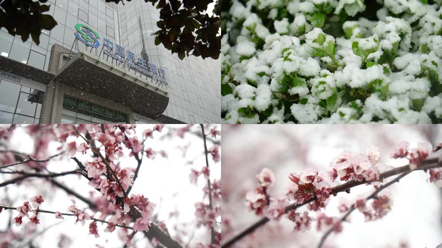 郑州CBD三月雪雪景