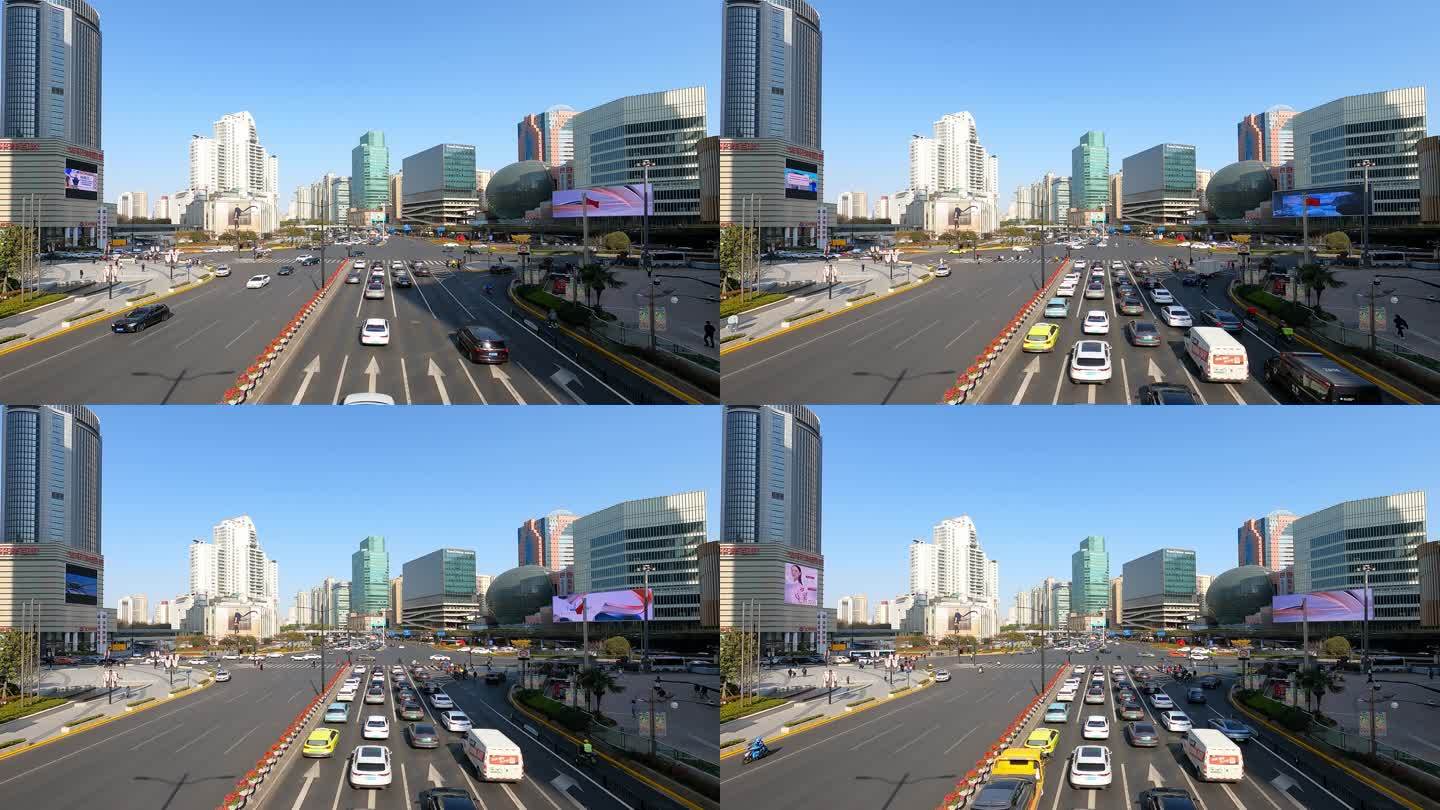 上海市区道路车辆延时视频