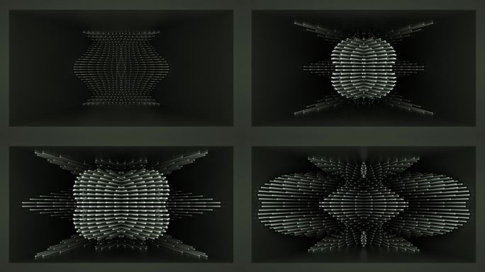 【裸眼3D】黑金方点艺术空间矩阵曲线韵律