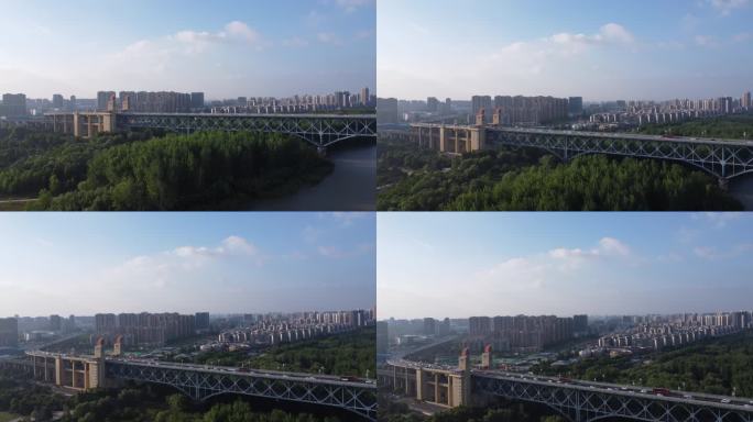 南京长江大桥  桥北滨江风光  大桥航拍