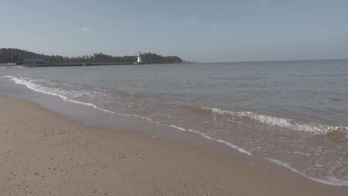 海岛灯塔海浪大自然沙滩风光