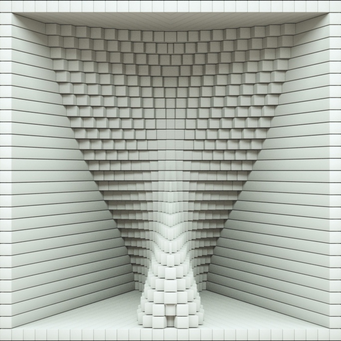 【裸眼3D】白色盒子方格空间矩阵视觉几何