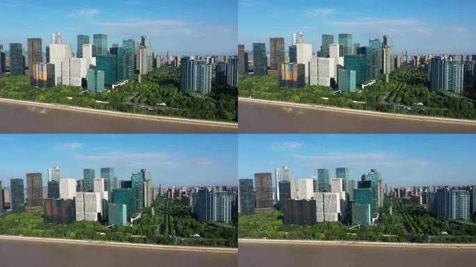 杭州钱江新城CBD大楼楼交通银行航拍