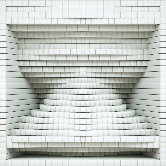 【裸眼3D】白色艺术盒子方形立体空间矩阵