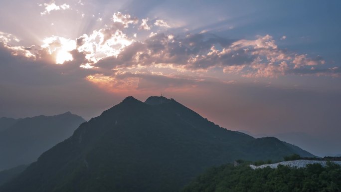 国家公园落日空镜视频素材山脉山峰群山大山