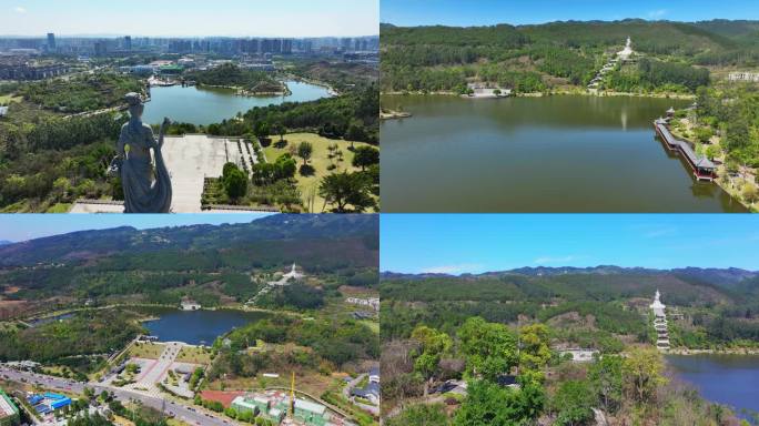 4K重庆永川神女湖神女像延时航拍