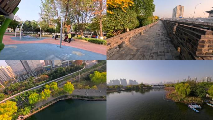 武昌七大代表性公园穿越机航拍素材合集