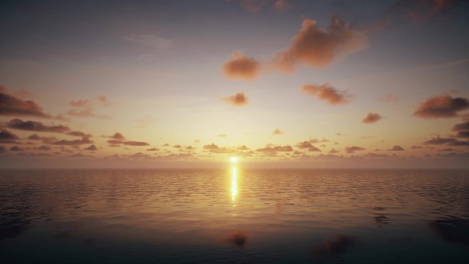 4K动态天空日出日落海面