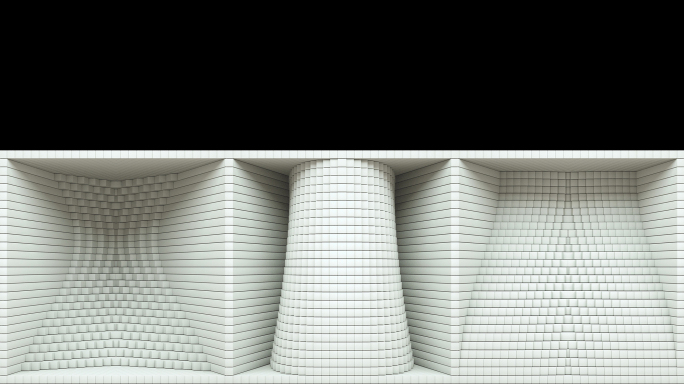 【裸眼3D】白色盒子方格空间矩阵视觉曲线
