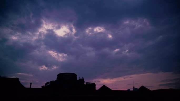 1080p 北大教学楼晚霞天空云延时摄影