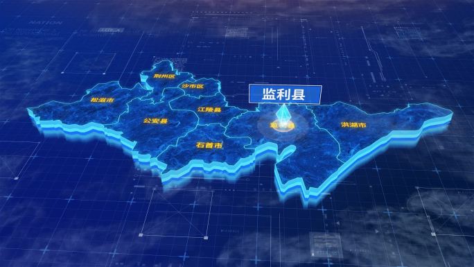荆州市监利县蓝色三维科技区位地图