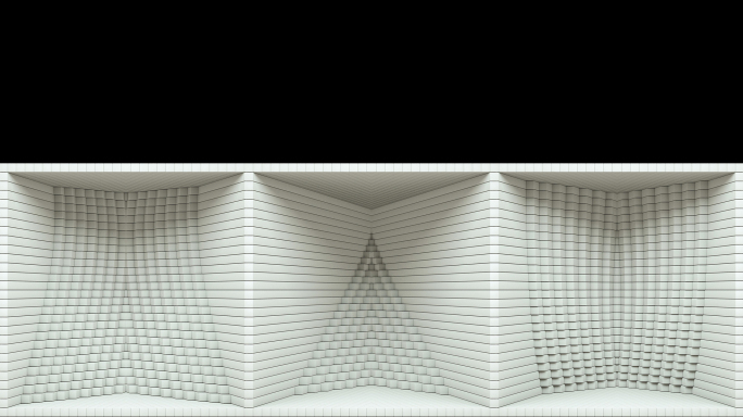 【裸眼3D】白色盒子方格空间矩阵起伏律动