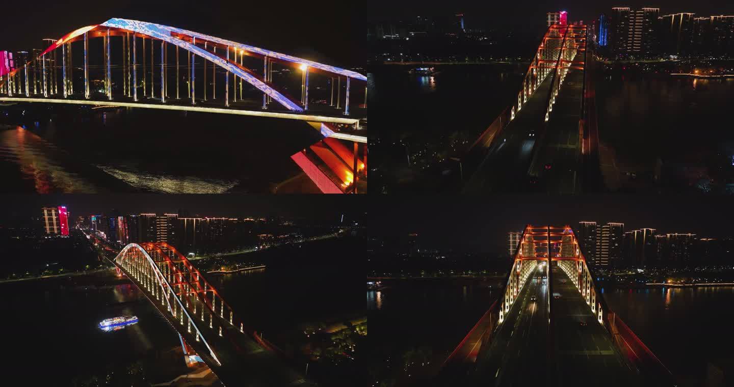 东平大桥夜景航拍素材（5K）